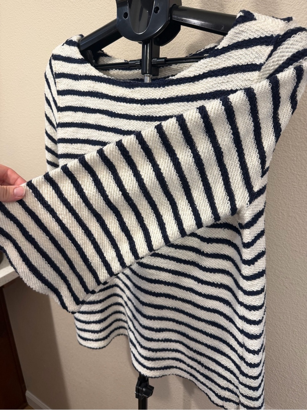 Old Navy Navy Striped Boatneck Sweater | Nautical Preppy Coastal Grandmother | M - Picture 4 of 9